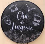 Cha de Lingerie Preto Branco Painel Redondo 150Cm - imagem 1