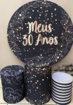 30 Anos Floral Dourado Glitter - Cilindro Redondo Pmg - imagem 2
