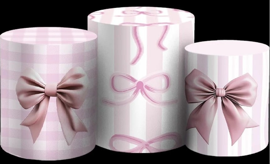 Laços Rosa Claro Cilindro Redondo Pmg - FOCUSEVENTOSJATAI