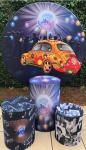 Balada Anos 60 Fusca Laranja  Painel Red150Cms - imagem 2