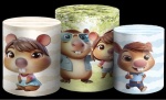 Capivara 3D Familia Na Floresta Cilindro Redondo Pmg - imagem 1
