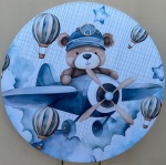 Ursinho Aviador Azul Caio Painel Redondo 150Cms - imagem 1