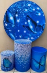 Borboleta Azul Glitter Painel Retangular 220X150Cm - imagem 2