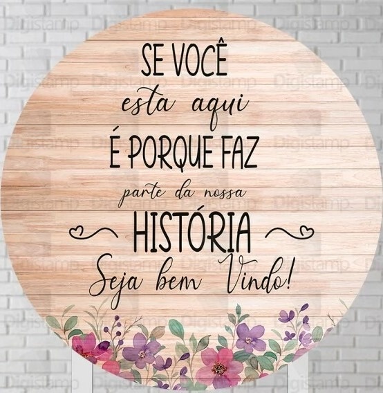 Casamento Nossa História Seja Bem Vindos Painel Redondo 150Cm - FOCUSEVENTOSJATAI