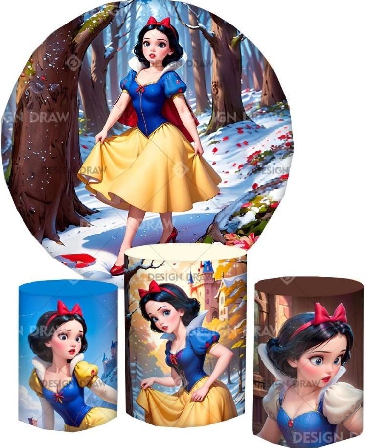 Branca de Neve 15 Anos Painel Redondo 150Cm - FOCUSEVENTOSJATAI
