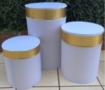 Branco Faixa Dourado Cilindro Redondo Pmg - imagem 1