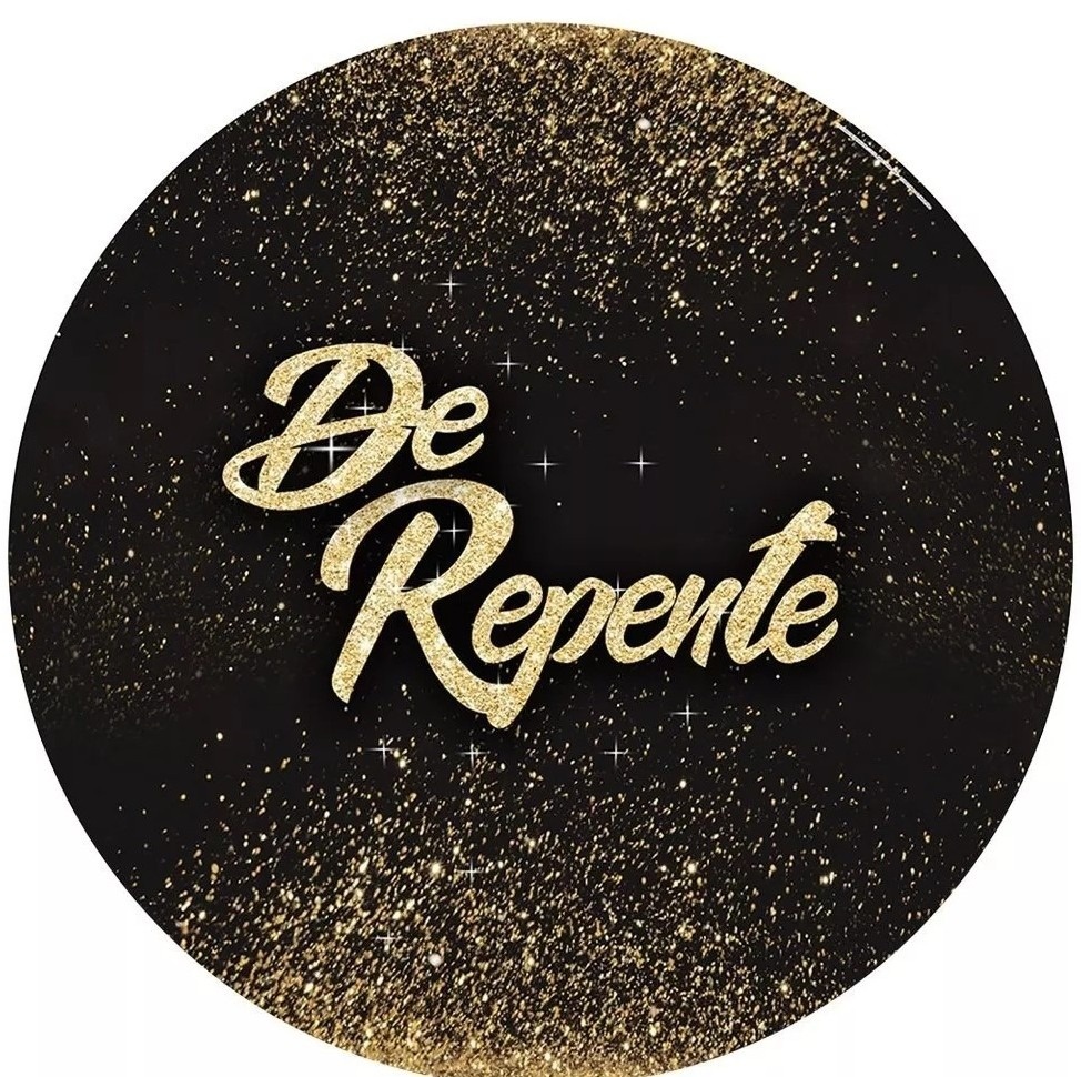 de Repente Glitter Dourado Estrelinhas Painel Redondo  150Cm - FOCUSEVENTOSJATAI