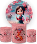 Mulan Baby Floral Rosa Cilindro Redondo Pmg - imagem 2