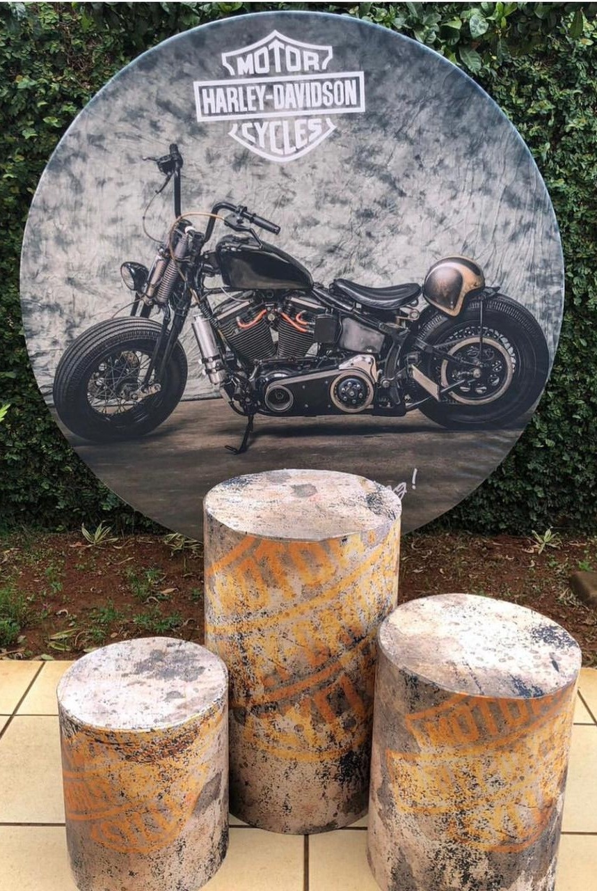 Moto Harley Davidson  Painel Redondo 150Cm - FOCUSEVENTOSJATAI