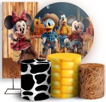 Mickey 3D Fazendeiro Donald E Pateta Cilindro Redondo Pmg - imagem 2