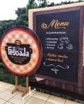 Feijoada Nossa Xadrez Laranja Painel Retangular 220X150Cm - imagem 2