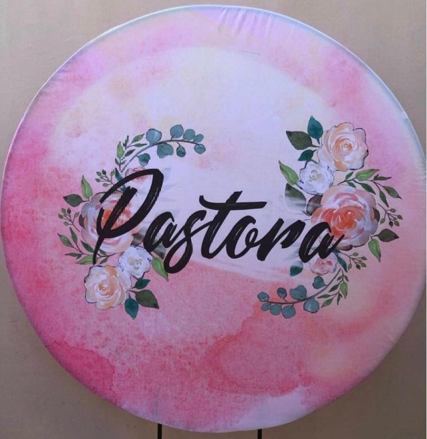 Pastora Floral Rosa Painel Redondo 150Cms - FOCUSEVENTOSJATAI