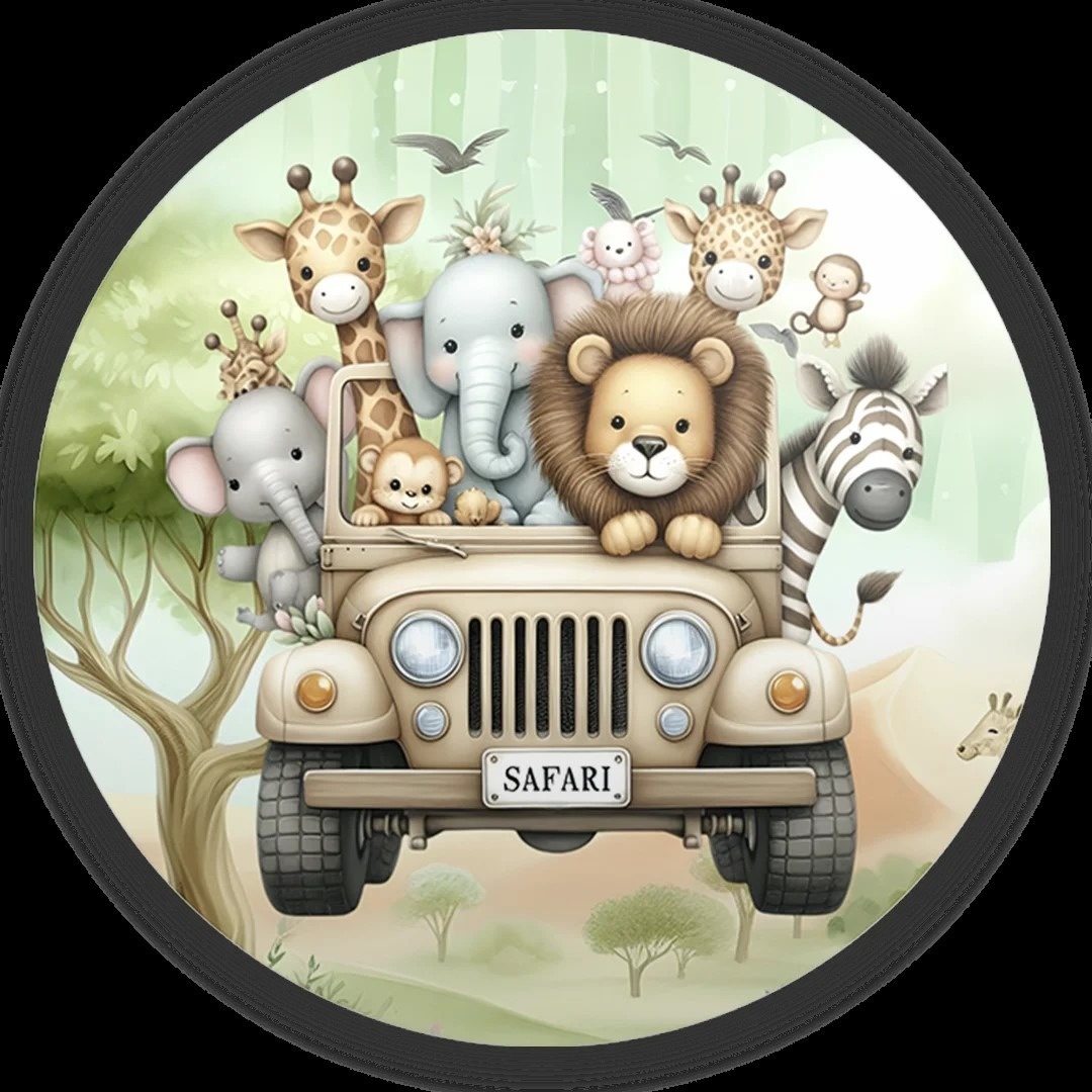 Safari Jeep 3D Painel Redondo 150Cm - FOCUSEVENTOSJATAI