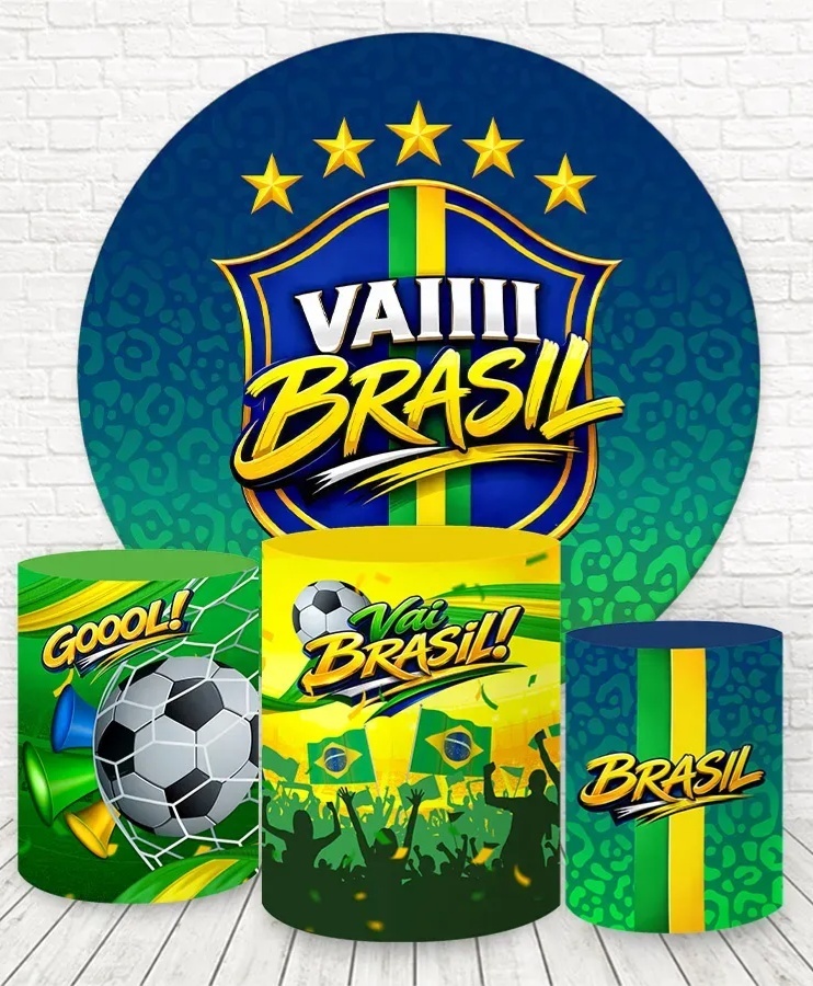 Futebol Vai Brasil Cilindro Redondo Pmg - FOCUSEVENTOSJATAI
