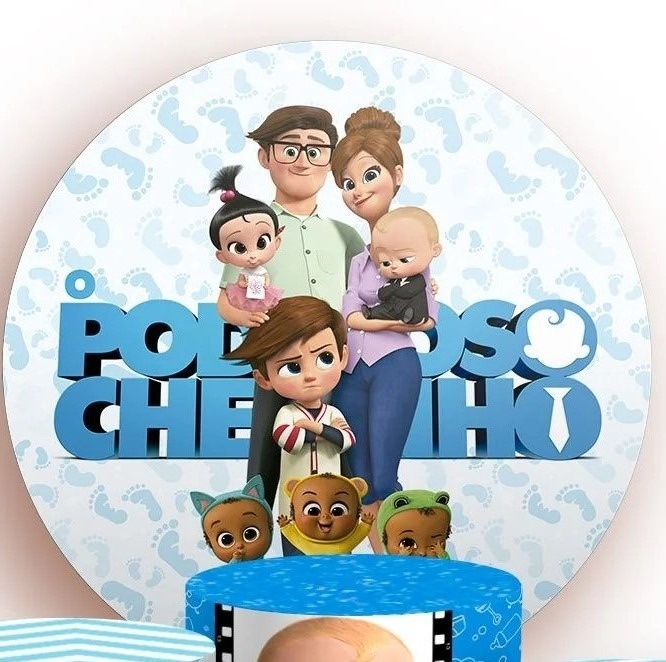 Poderoso Chefinho 3D Familia Painel Redondo 150Cm - FOCUSEVENTOSJATAI