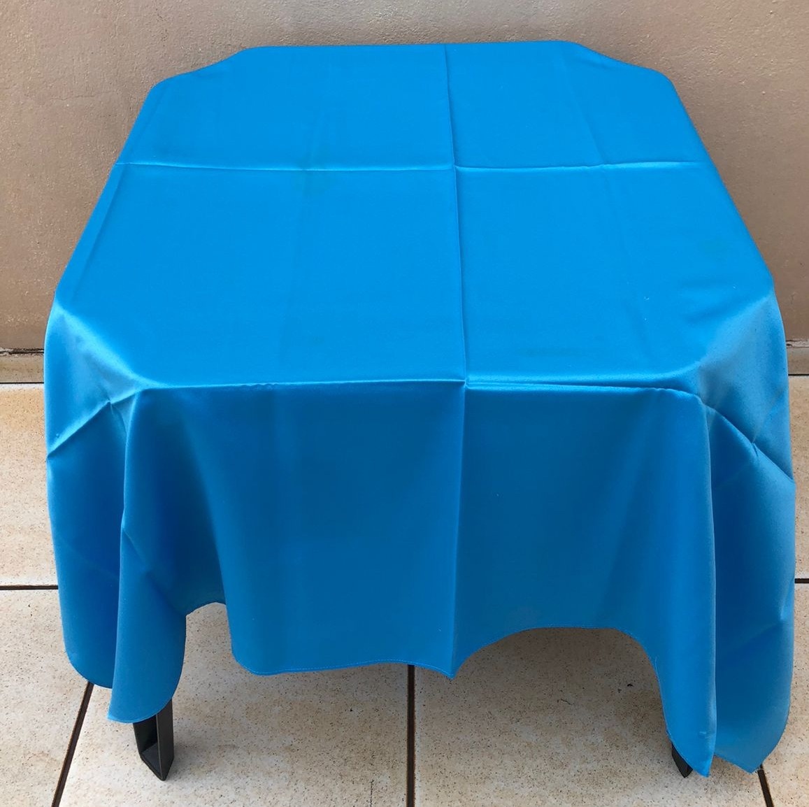 Forro Quadrado Azul Turquesa Cetim 140X140Cm - FOCUSEVENTOSJATAI