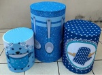 Chá de Panela Azul Bolinhas Cilindro Redondo Pmg - imagem 1