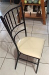 Cadeira de Ferro Rustica Marron C/ Estofado Creme - imagem 1