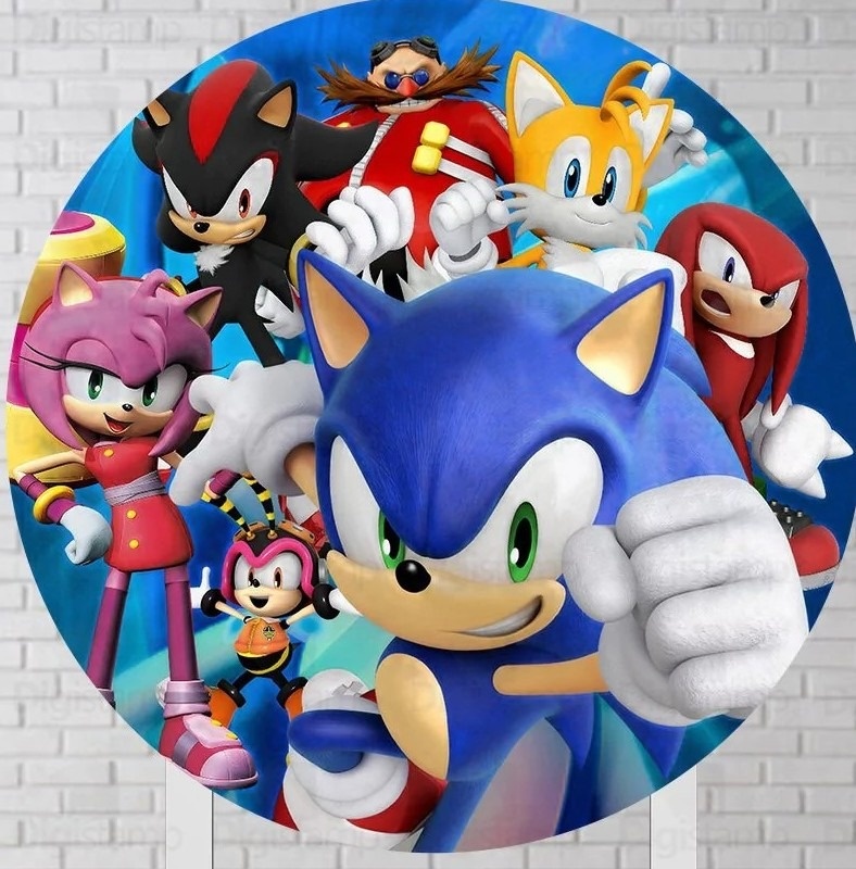 Sonic 3D Turma Completa Painel Redondo 150Cm - FOCUSEVENTOSJATAI