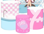 Spa Day Rosa E Azul Cilindro Redondo Pmg - imagem 1