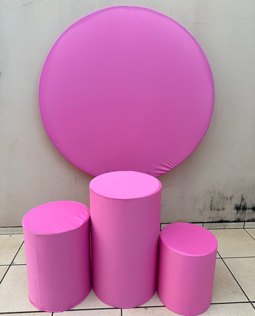 Rosa Chiclete Liso Painel Redondo 150Cm - FOCUSEVENTOSJATAI