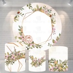 Floral Mini Botao Rosa Painel Redondo 150Cm 1/2 - imagem 2