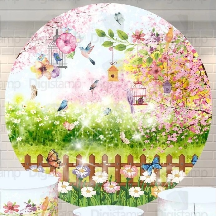 Jardim Mini Gaiolas Painel Redondo 150Cm - FOCUSEVENTOSJATAI