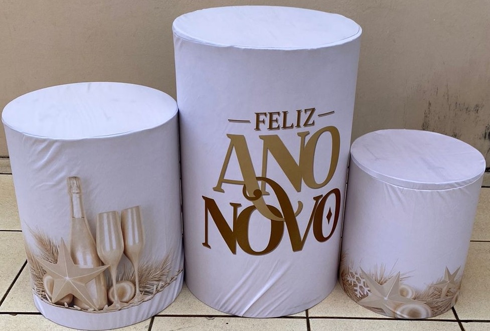 Ano Novo Champagne Perolado Cilindro Redondo Pmg - FOCUSEVENTOSJATAI