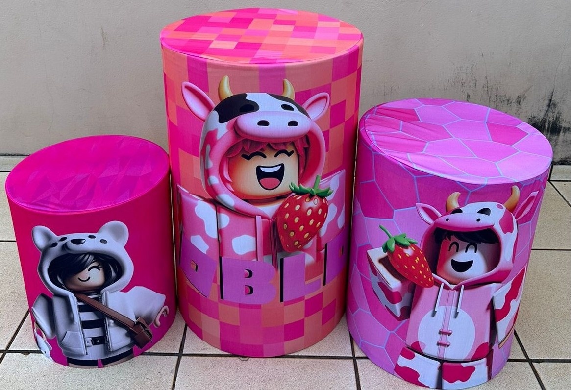 Roblox Rosa 3D Morango Cilindro Redondo  Pmg - FOCUSEVENTOSJATAI
