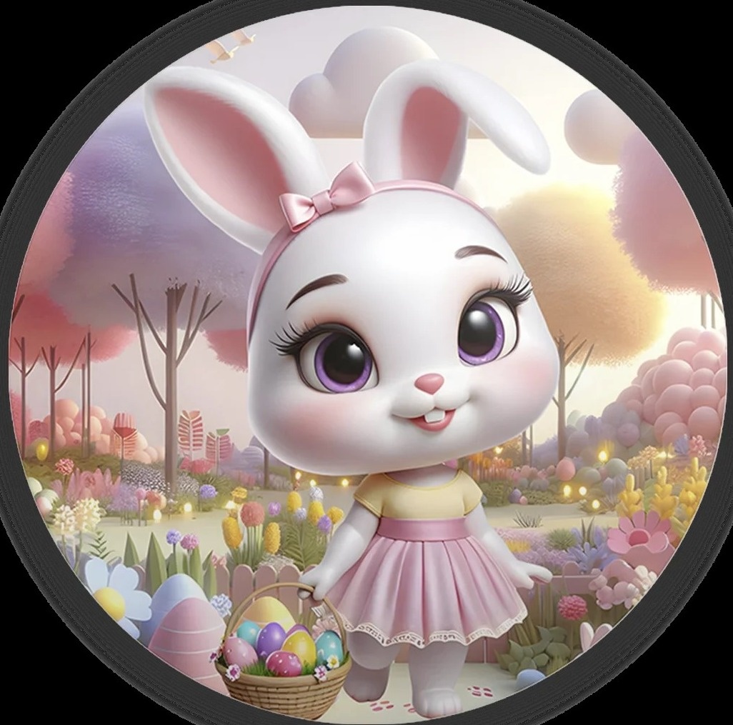 Pascoa 3D Coelhinha Yasmim Painel Redondo 150Cm - FOCUSEVENTOSJATAI