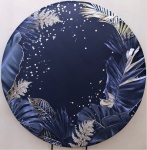 Folhagem Costela de Adao Preto E Dourado Painel Redondo 150Cm - imagem 1