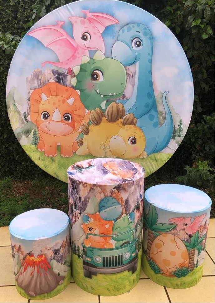 Dinossauros Baby Jeep Verde Painel Redondo 150Cm - FOCUSEVENTOSJATAI