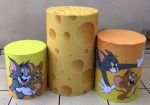 Tom E Jerry Amarelo Cilindro Redondo Pmg - imagem 1