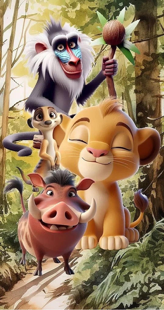 Rei Leao 3D 3 Amigos Painel Retangular  - FOCUSEVENTOSJATAI