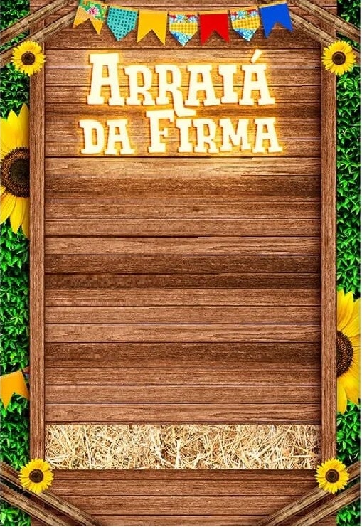 Festa Junino Arraiá da Firma Fundo Marron Claro Painel Retangular 220X150Cm - FOCUSEVENTOSJATAI