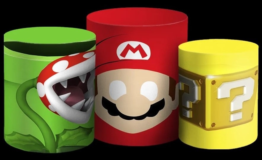 Super Marios 3D Vermelho E Verde Cilindro Redondo Pmg - FOCUSEVENTOSJATAI