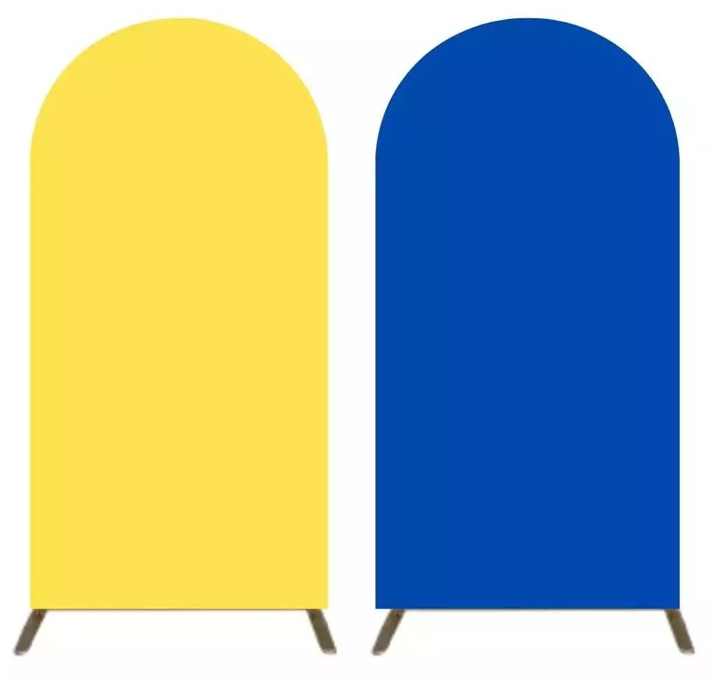 Amarelo Fundo Azul Royal - Painel Romano 200X100Cm - FOCUSEVENTOSJATAI