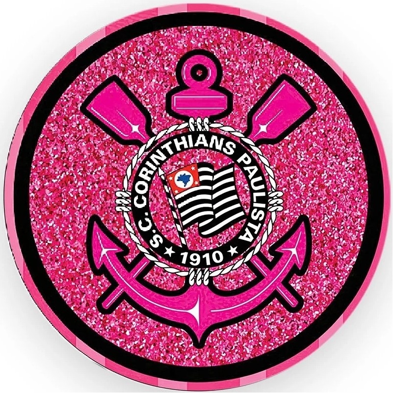 Futebol Corinthias Rosa Glitter Painel Redondo 150Cm - FOCUSEVENTOSJATAI
