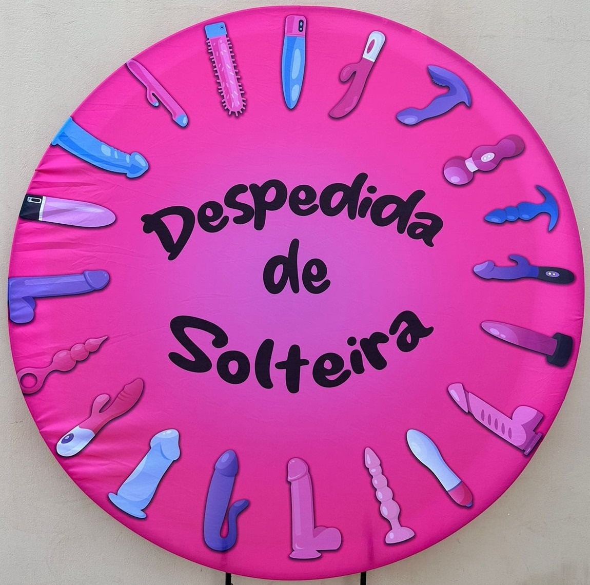 Despedida de Solteira Rosa Painel Redondo 150Cm - FOCUSEVENTOSJATAI