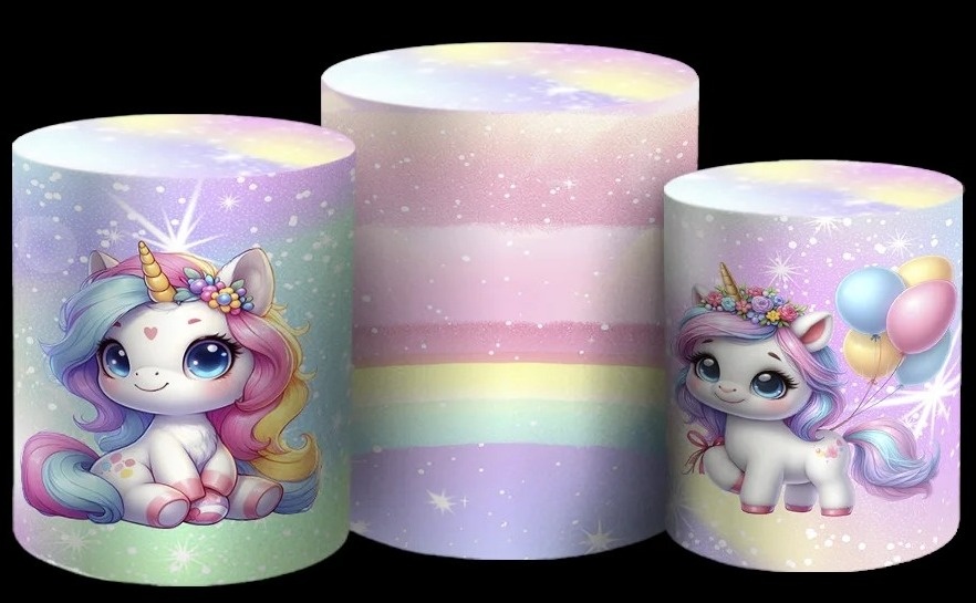 Unicornio 3D Belinha Cilindro Redondo Pmg - FOCUSEVENTOSJATAI