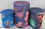 Rapunzel Enrolados Painel Redondo 150Cm E Cilindro Redondo Pmg - imagem 1