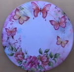 Borboleta Floral Rosa 5 Painel Redondo 150Cm - imagem 2
