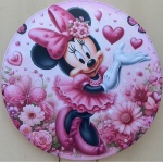 Minie Rosa Coração Rosa Painel Redondo 150Cm - imagem 1