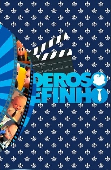 Poderoso Chefinho Placa de Filmagem Fundo Azul Royal Painel Ret220X150Cms - FOCUSEVENTOSJATAI