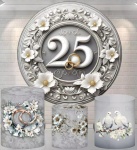Boda de Prata 25 Anos 3D Cilindro Redondo Pmg - imagem 2