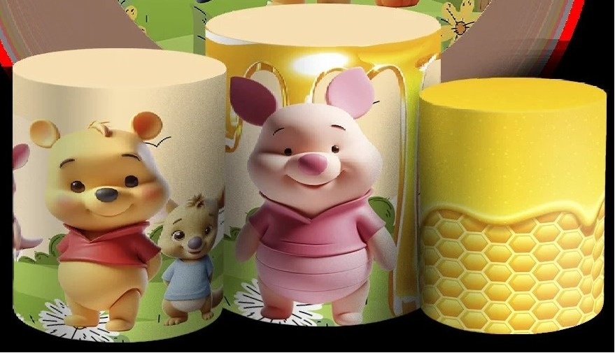 Ursinho Pooh Puff 3D Baby Cilindro Redondo Pmg - FOCUSEVENTOSJATAI