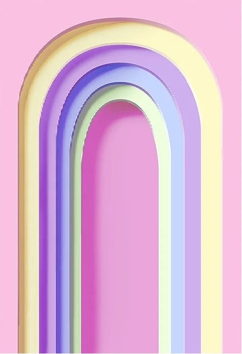 Portal Arcos Romano Colorido Fundo Rosa Claro Vivo Painel Retangular 220X150Cm - FOCUSEVENTOSJATAI