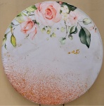Floral Glitter Rose Gold Painel Redondo 150Cm - imagem 1