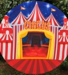 Circo Azul E Vermelho Leão Painel Redondo 150Cm - imagem 2
