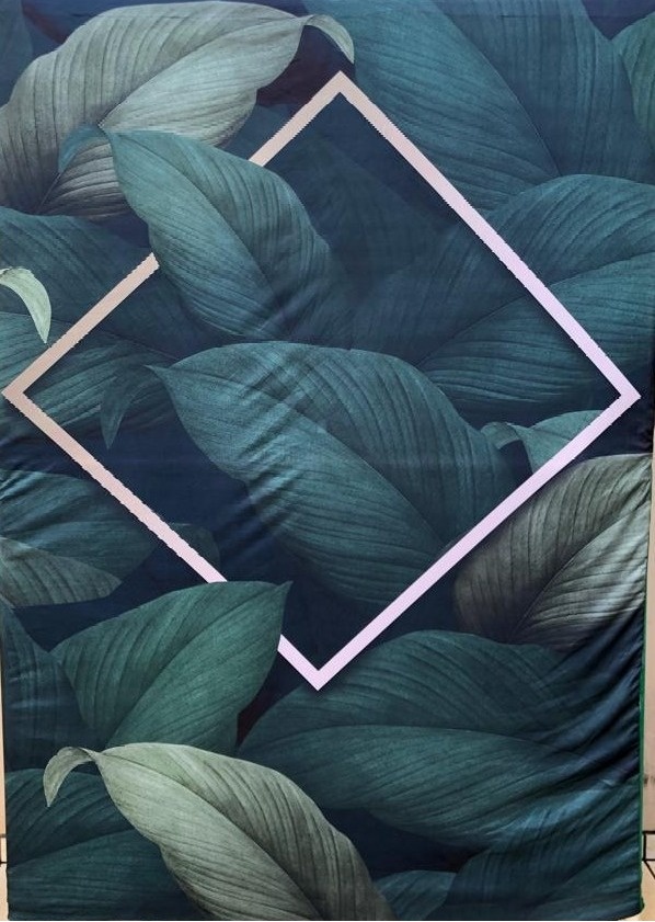 Folhagem Bananeira Verde Dourado Painel Retangular 220X150Cm - FOCUSEVENTOSJATAI
